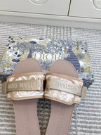 CD 26s Flat Slippers Nude Pink Canvas Rubber 648132