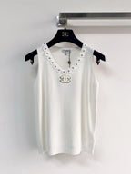 Chanel 2026 Flower Shirt White and Black Polyester Viscose