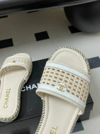 CC 26s Platform Slippers Light Beige Cowhide 649459