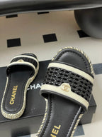 CC 26s Platform Slippers Black Cowhide 649461