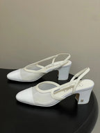 CC 26s Slingback 65 White Mesh Fabric Sheepskin 649445