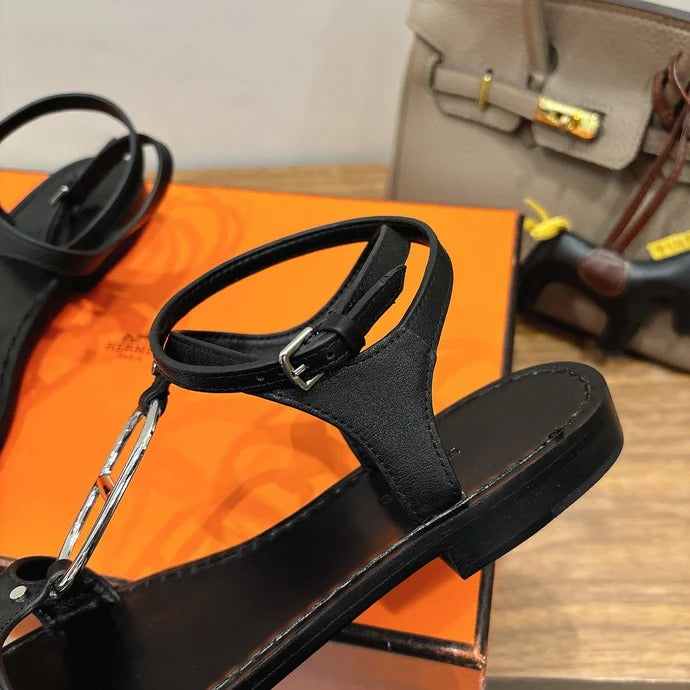 HM 26ss Sandals Black   Leather 638533