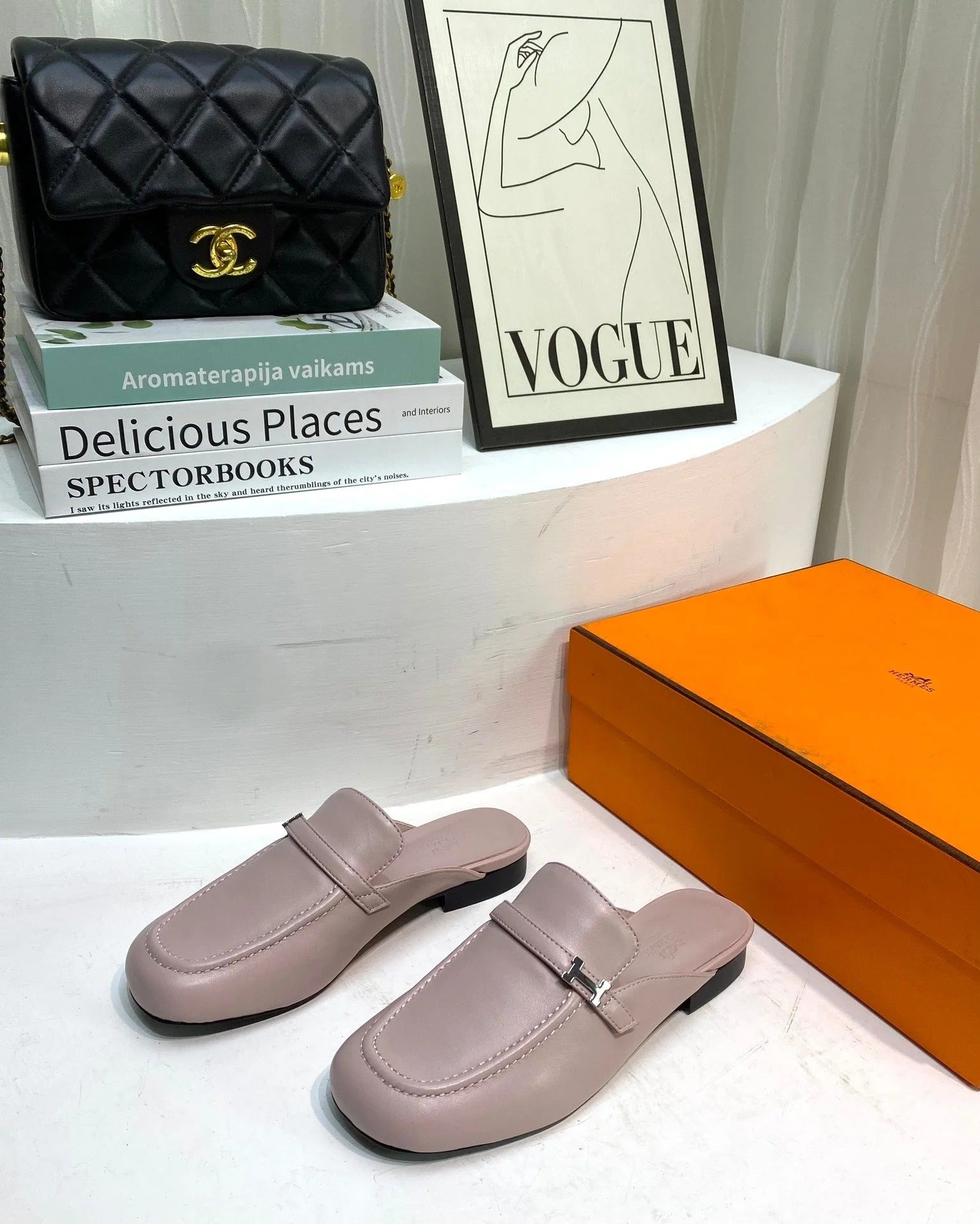 IENA MULE CREPE CALFSKIN