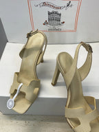 HM 26ss High Heel Sandals 105 Light Beige Cowhide 607114