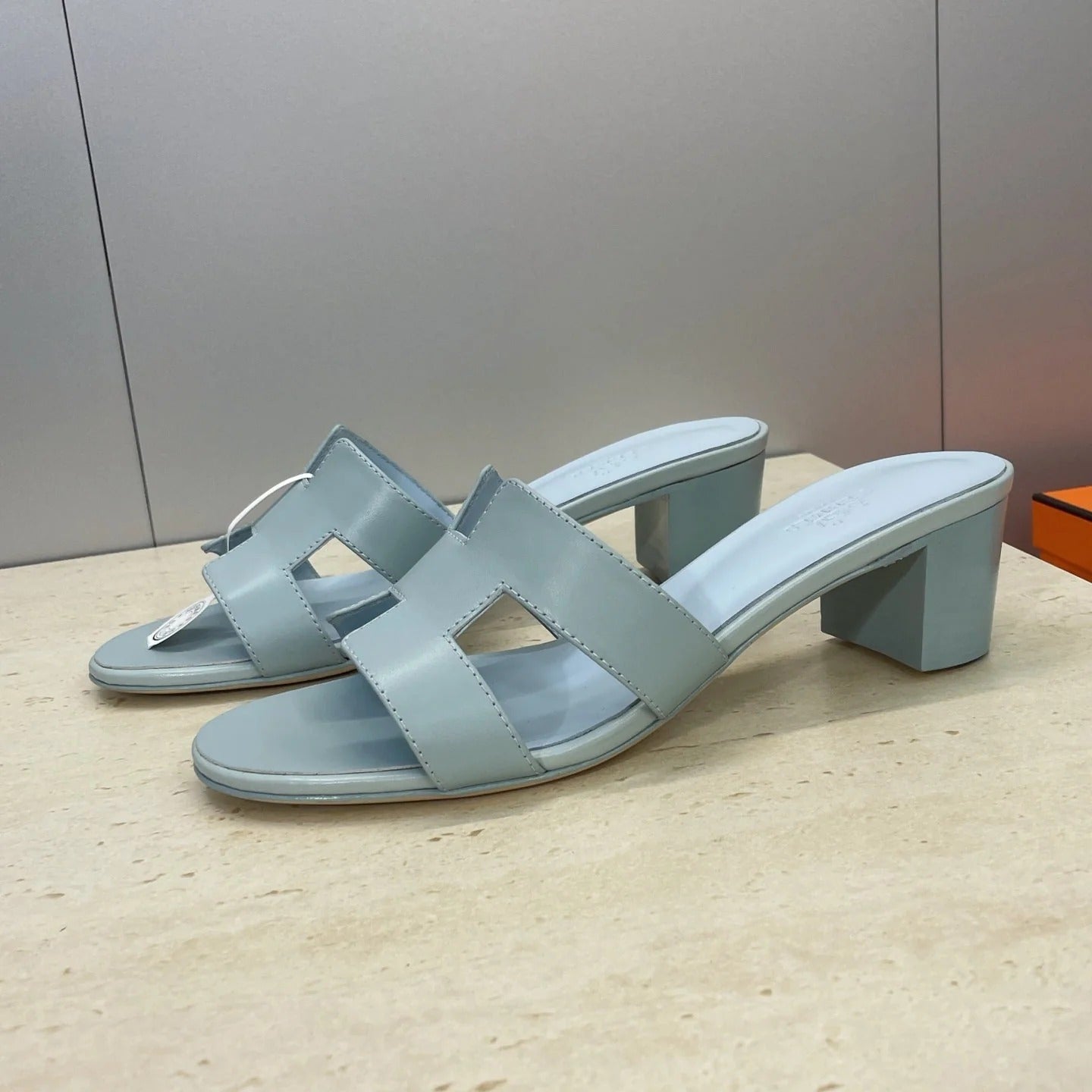 HM 26ss Oran Sandals 45 Baby Blue Calfskin 607227