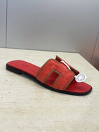 HM 26ss Oran Sandals Red Suede Calfskin 607248