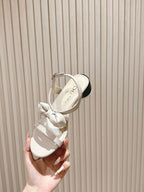 CC 26s Bow Sandals White Cowhide 658468