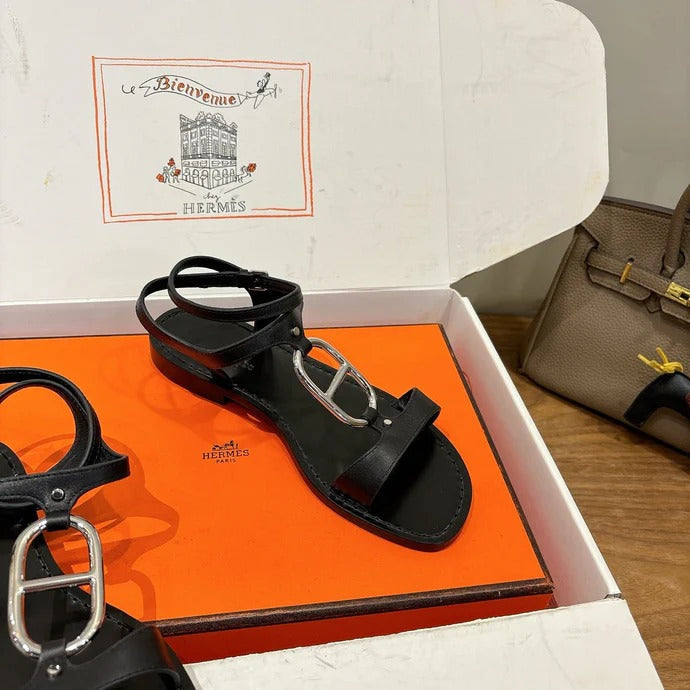 HM 26ss Sandals Black   Leather 638533