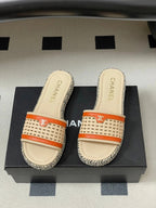 CC 26s Platform Slippers Light Beige Orange Cowhide 649456