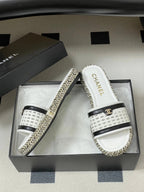 CC 26s Platform Slippers White Cowhide 649458