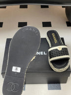 CC 26s Platform Slippers Black Cowhide 649461
