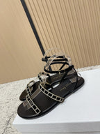 CD 26s Crystal Sandals Black   Leather 643498