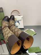 Gucci 2026 Boot Brown mix Beige Canvas Leather 911944