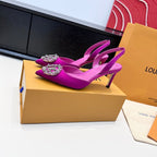 LV 26s Slingback 75 Fuchsia Pink Premium Satin 622451