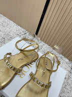 CD 26s Crystal Sandals Gold Champage   Leather 643499