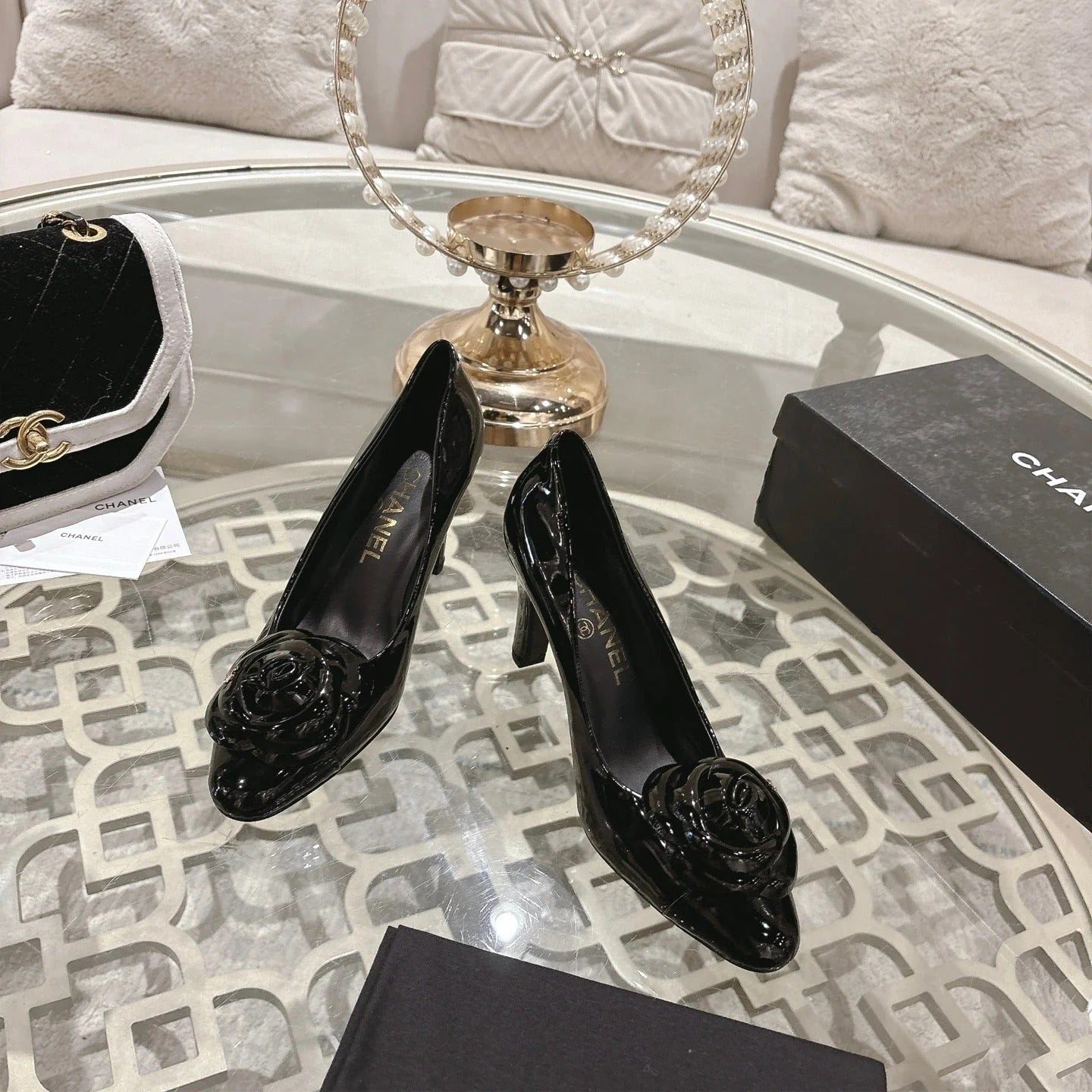 CC 26s High Heels Pump 85 Black Patent Leather 627005