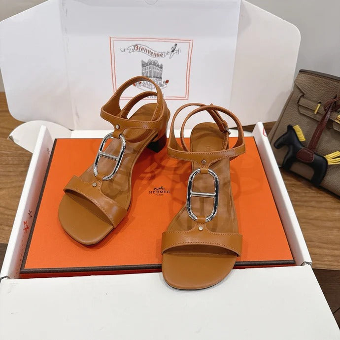 HM 26ss High-heeled Sandals 50 Brown   Leather 638531