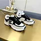 CC 2026 Casual Sneakers White Black Monogram Suede 668048