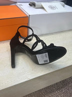 HM 26ss High Heels Sandals 95 Black Suede 633225