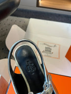 KLEO SLINGBACK IN SILVER CALFSKIN