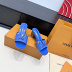 LV 26s High Heels 65 Sandals Cobalt Blue Calfskin 622402