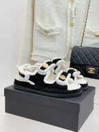 CC 26 Dad Sandal Black mix White Velvet Wool 609762