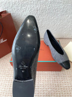 BALLET IN GREY TWEED MIX BLACK LAMBSKIN