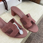 HM 26ss Oran Sandals 45 Dusty Rose Suede Cowhide 607217