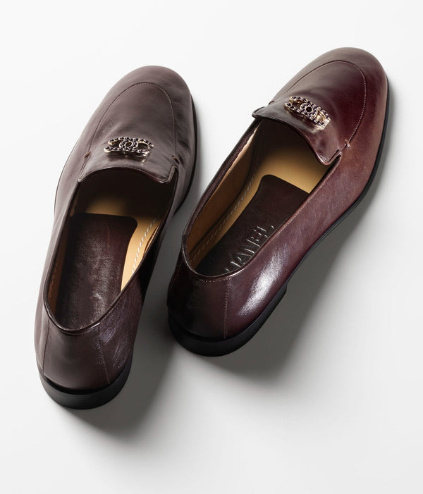 moccasins dark brown shiny calfskin