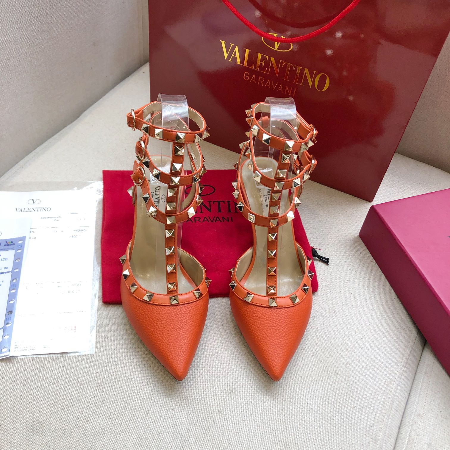 Valentino Rockstud Caged Pump Leather