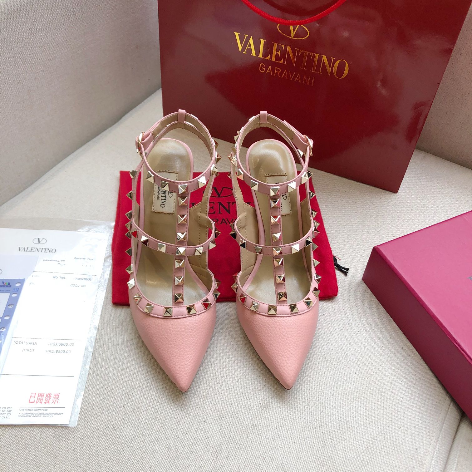 Valentino Rockstud Caged Pump Leather