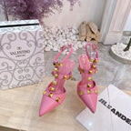 Valentino Rockstud Caged Pump 95mm Sheepskin 239531