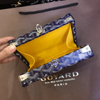 MINAUDIERE TRUNK BAG 17CM NAVY BLUE CANVAS