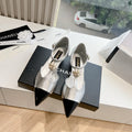 CC 25s Camellia T Strap Slingback 50mm Black Sliver Calfskin&Sheepskin 413324