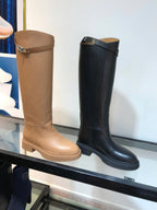 HM Black Leather Jumping High Boots