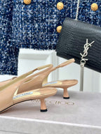 Jimmy Choo 65mm High Heel Slingback Pumps in Blush Pink Patent Leather