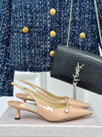 Jimmy Choo 65mm High Heel Slingback Pumps in Blush Pink Patent Leather