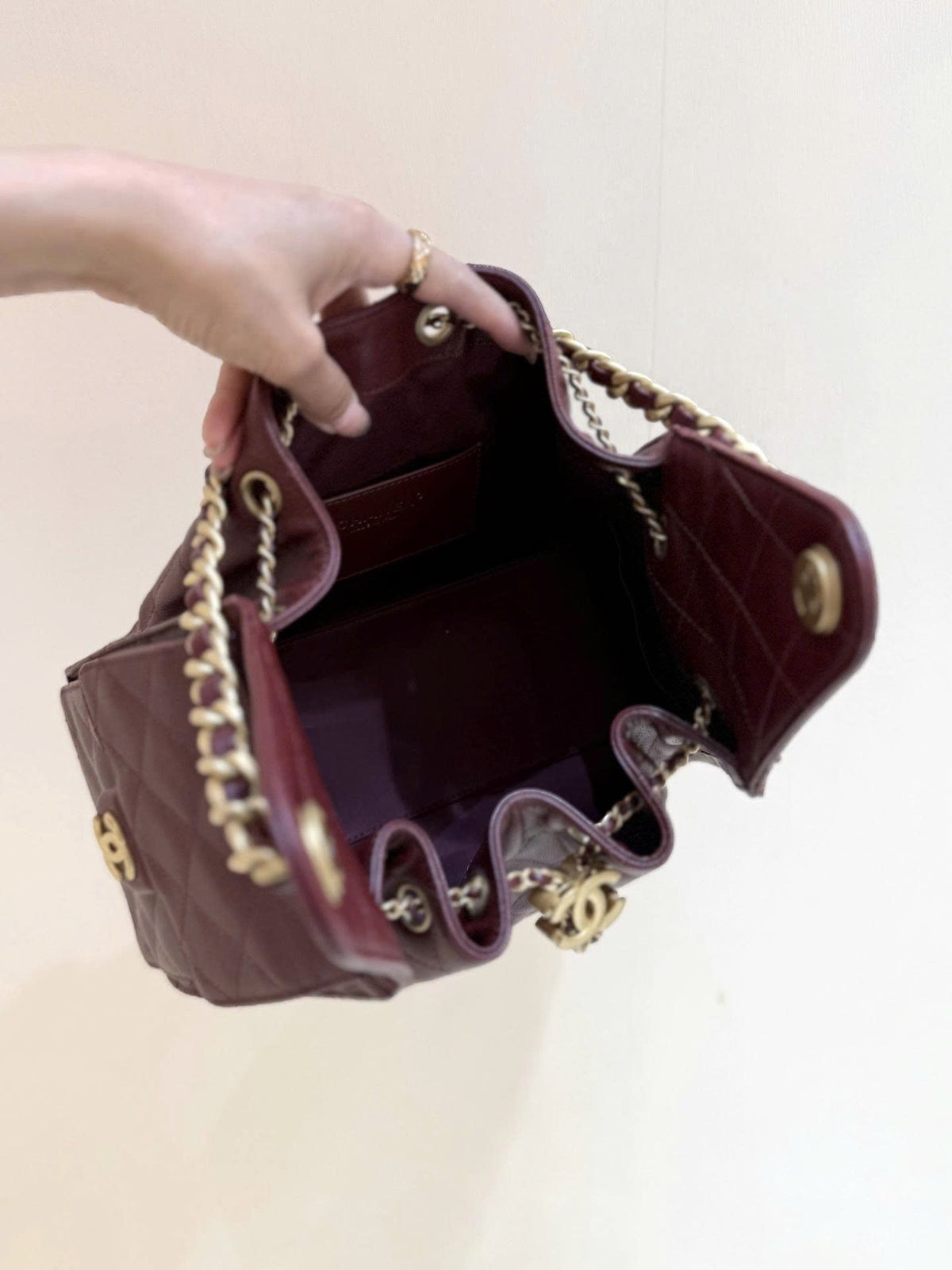 CC 25S Hobo Bag 25cm Burgundy Calfskin