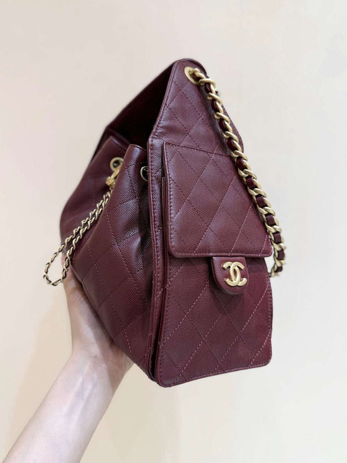 CC 25S Hobo Bag 25cm Burgundy Calfskin
